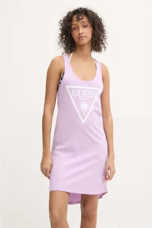 Guess Sukienka bawełniana kolor mini prosta