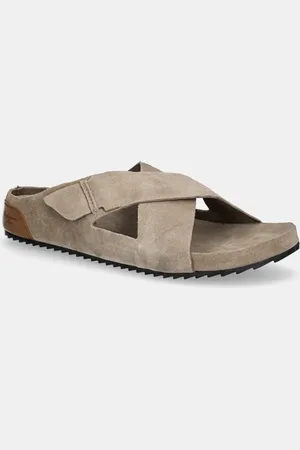 Pepe Jeans Klapki zamszowe CORBY CROSS męskie kolor PMS90124