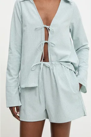 ANSWEAR Lab szorty damskie kolor wzorzyste high waist