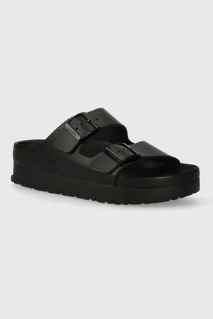 Birkenstock Klapki skórzane X PAPILLIO Arizona Platform Exq damskie kolor na platformie 1026918