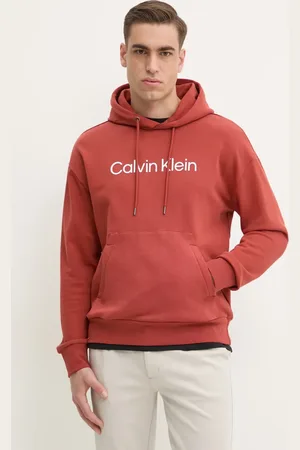 Calvin Klein Bluza bawełniana męska kolor z kapturem z aplikacją K10K111345