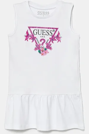 Guess Sukienka bawełniana dziecięca kolor mini prosta K4RK23 KA6W4