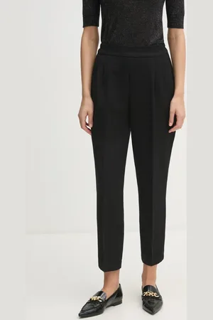 Sisley Spodnie damskie kolor fason cygaretki high waist 4ZCWLF043