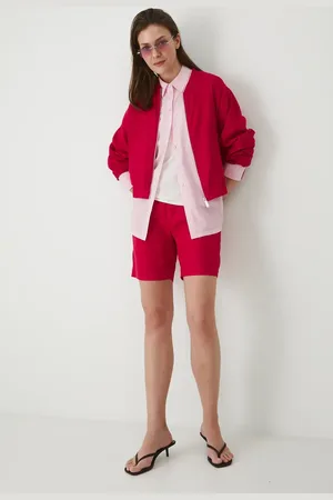 MEDICINE Szorty lniane damskie kolor gładkie high waist