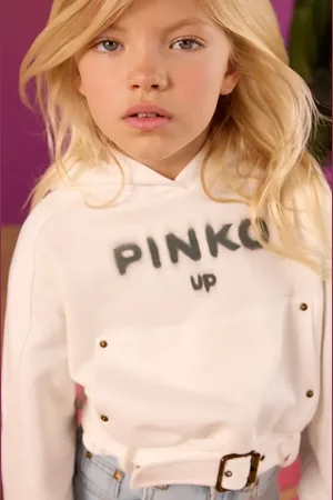 Pinko Bluza bawełniana dziecięca kolor z kapturem z nadrukiem KFFE007.0.FF014