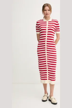 Tommy Hilfiger Sukienka kolor midi dopasowana WW0WW44529