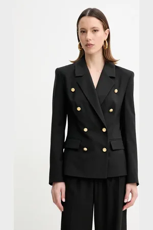 Guess Marynarka z domieszką wełny IRINA kolor dwurzędowa gładka 5GGN05 7294A