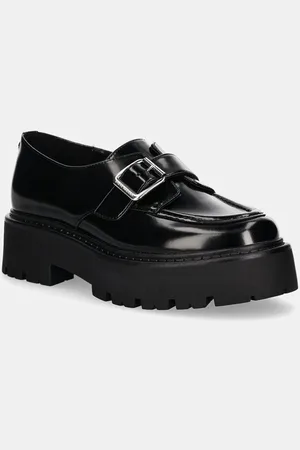 Steve Madden Mokasyny skórzane Outlined damskie kolor na platformie SM11003285