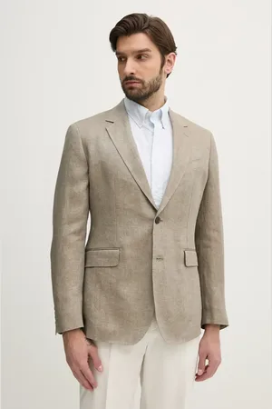 Hackett Marynarka lniana męska kolor HM443515R