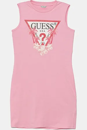 Guess Sukienka bawełniana dziecięca kolor midi dopasowana J4RK38 KA6W4