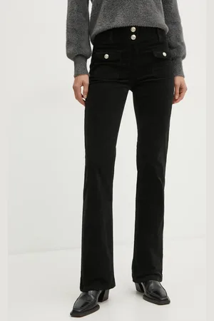 Morgan Spodnie POLENO damskie kolor dzwony high waist POLENO