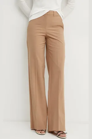 MARELLA Spodnie z domieszką wełny kolor proste high waist 2423136162200