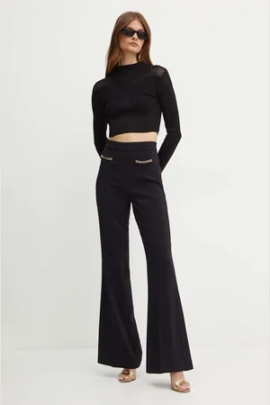 Twin-Set Spodnie damskie kolor dzwony high waist 242TP2083