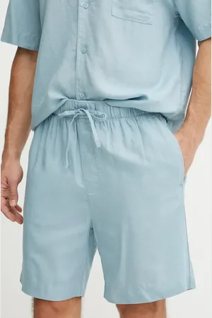 Calvin Klein Szorty piżamowe lniane męska kolor gładka LV00NM2888
