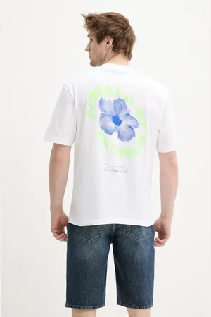 Hugo Blue T-shirt bawełniany męski kolor z nadrukiem 50536127