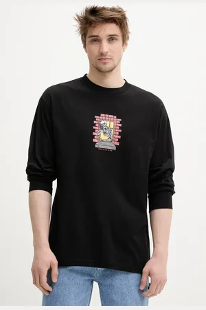Vans Longsleeve bawełniany kolor z nadrukiem VN000M6WBLK1