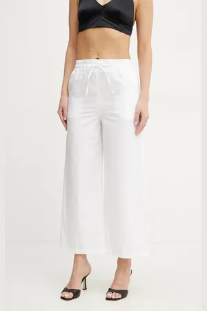 MARELLA Spodnie bawełniane Emme by damskie kolor szerokie high waist 2515131082200