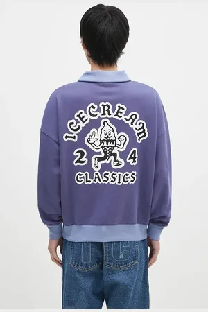 ICECREAM Bluza bawełniana Cone Man Quarter Zip męska kolor z nadrukiem IC24332