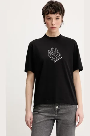 Karl Lagerfeld T-shirt bawełniany damski kolor A2W17077