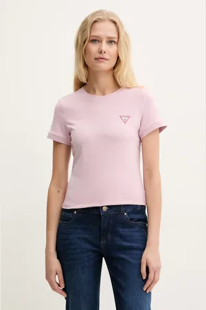 Guess T-shirt damski kolor fioletowy