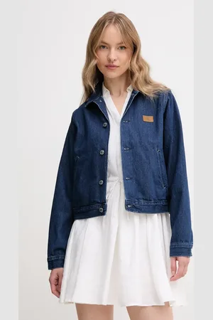 Calvin Klein Kurtka jeansowa bawełniana kolor przejściowa J20J225180