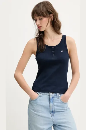 Tommy Hilfiger Top damski kolor niebieski DW0DW19492
