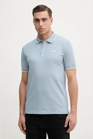 HUGO BOSS Polo męski kolor turkusowy gładki 50467344