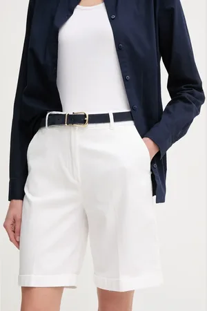 Benetton Szorty damskie kolor gładkie high waist 4CDRD901W