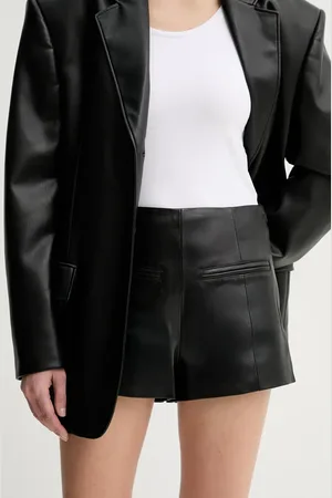 Gestuz Szorty skórzane damskie kolor gładkie high waist 10909942
