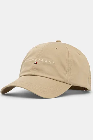 Tommy Hilfiger Czapka z daszkiem bawełniana 0 kolor beżowy z aplikacją AM0AM12958