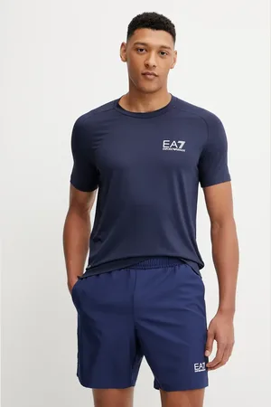 EA7 T-shirt męski kolor gładki