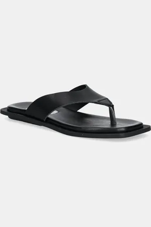 Steve Madden Japonki skórzane Splash damskie kolor na płaskim obcasie SM11003722