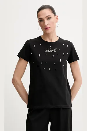 Karl Lagerfeld T-shirt bawełniany damski kolor A2W17120
