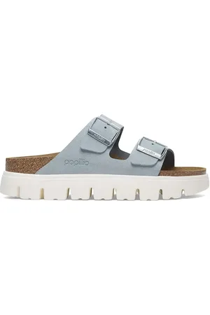 Birkenstock Klapki zamszowe x Papillio Arizona Chunky damskie kolor na platformie 1029141