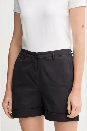 Barbour Szorty damskie kolor gładkie high waist LST0022NY73