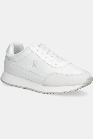 Calvin Klein Sneakersy RETRO RUNNER LOW LACEUP CANVAS damskie kolor YW0YW01888