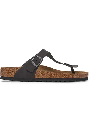 Birkenstock Japonki nubukowe Gizeh SFB damskie kolor na płaskim obcasie 1019023