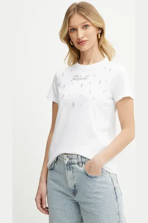 Karl Lagerfeld T-shirt bawełniany damski kolor A2W17120