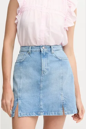 Pepe Jeans Spódnica jeansowa MINI SKIRT HW SLIT kolor mini rozkloszowana PL901208
