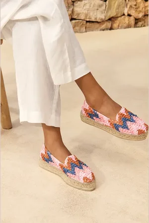 MANEBI Espadryle Double Sole Espadrilles kolor na platformie H 3.8 D0