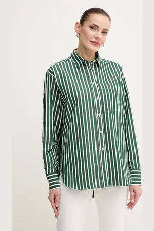Lacoste Koszula bawełniana damska kolor relaxed z kołnierzykiem klasycznym CF0215