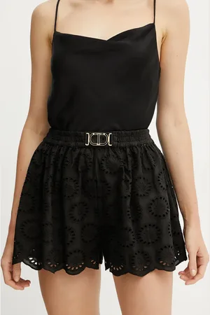 Twin-Set Szorty bawełniane damskie kolor wzorzyste high waist 251TT2363