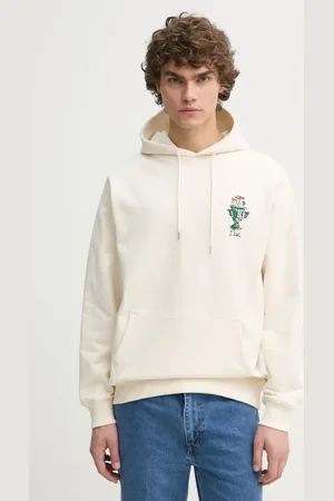 Drôle de Monsieur Bluza bawełniana Le Hoodie Vase męska kolor z kapturem z aplikacją F-HO174-CO127-CM