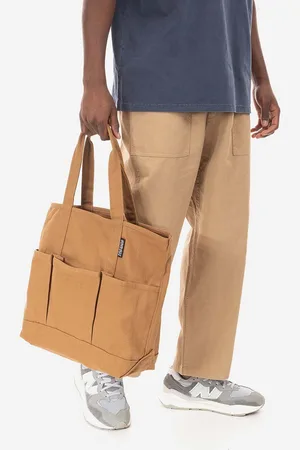 Gramicci Spodnie bawełniane Loose Tapered Pant kolor szerokie medium waist G103.OGT-KREMOWY
