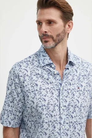 Tommy Hilfiger Koszula z domieszką lnu kolor regular z kołnierzykiem klasycznym MW0MW35324