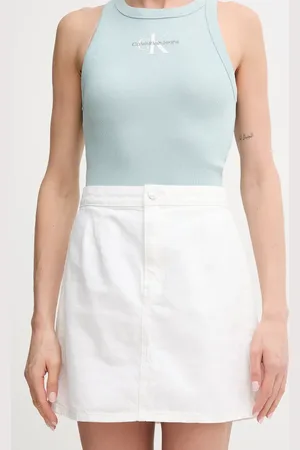 Calvin Klein Spódnica jeansowa kolor mini rozkloszowana J20J225194
