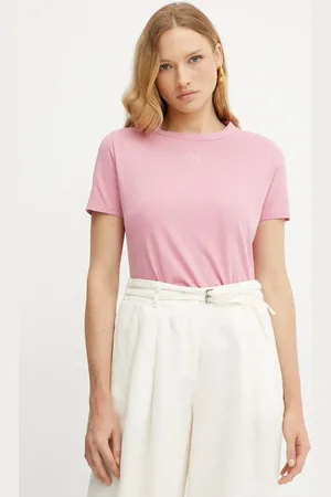 HUGO BOSS T-shirt bawełniany damski kolor fioletowy 50540260