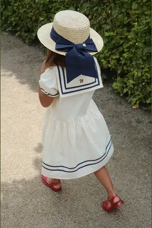 Konges Sløjd Sukienka bawełniana dziecięca ALLIE SAILOR DRESS GOTS kolor mini rozkloszowana KS103177