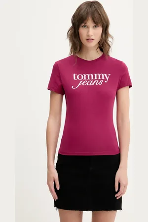 Tommy Hilfiger T-shirt bawełniany damski kolor różowy DW0DW19447