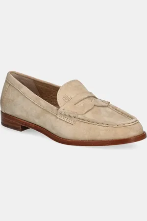 Ralph Lauren Mokasyny zamszowe Wynnie damskie kolor na płaskim obcasie 802970584001